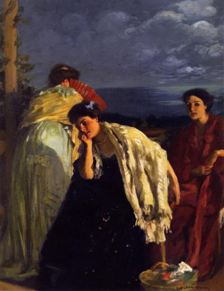 On The Balcony by Rupert Bunny Oil Painting Reproductions
