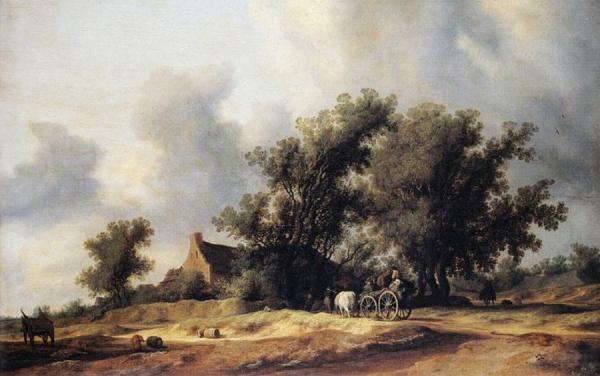 Road In The Dunes With A Passenger Coach by Salomon Van Ruisdael