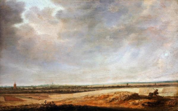 Landscape With Cornfields by Salomon Van Ruysdael