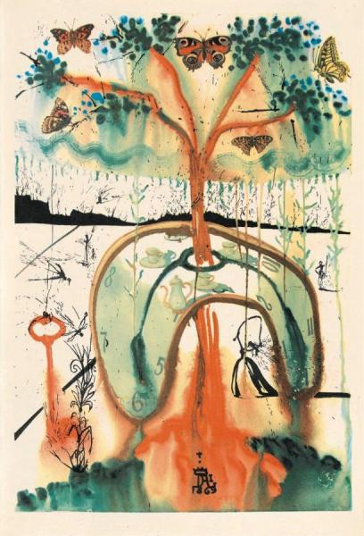 Down The Rabbit Hole, 1969 by Salvador Dalí