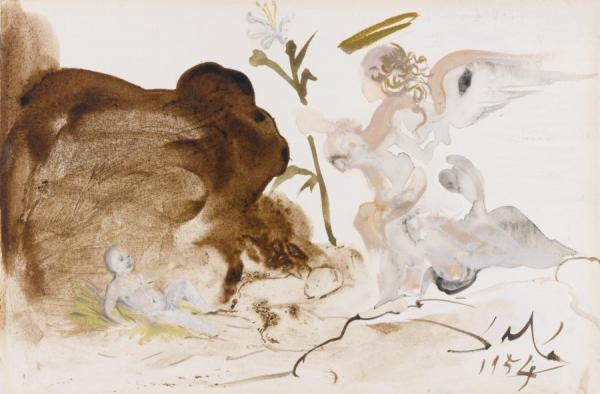 Jesus Et L'ange by Salvador Dalí