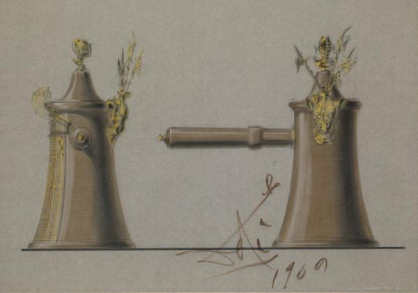 Sans Titre (projet De Chocolatiere Cabinet Bibliotheque, Elevation Profil Et Dos) by Salvador Dalí