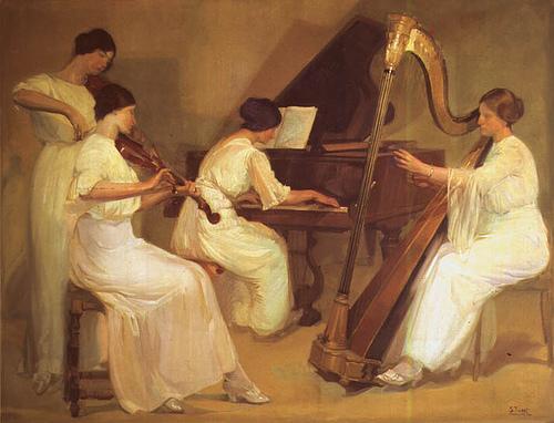 Mujeres Tocando Musica by Salvador Tuset Tuset