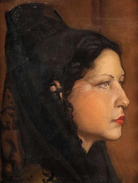 Retrato De Mujer by Salvador Tuset Tuset Oil Painting Reproductions