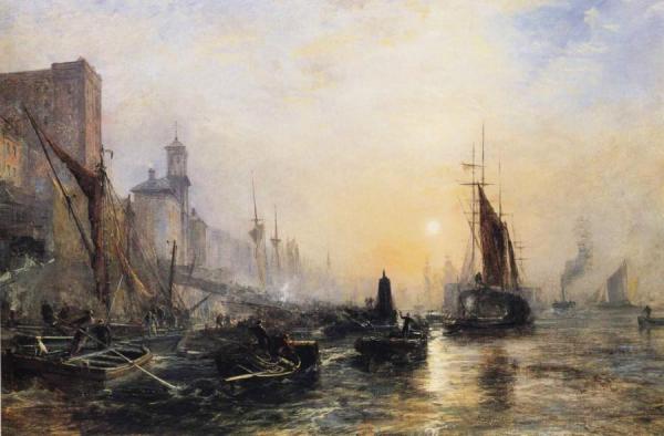 Samuel Bough Shipping On The Thames