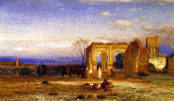 Gathering By The Ruins by Samuel Colman Jr.