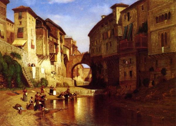 Washing Day, Granada by Samuel Colman Jr.