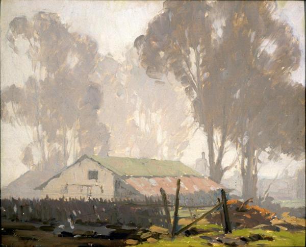 Barn In The Fog by Samuel Hyde Harris