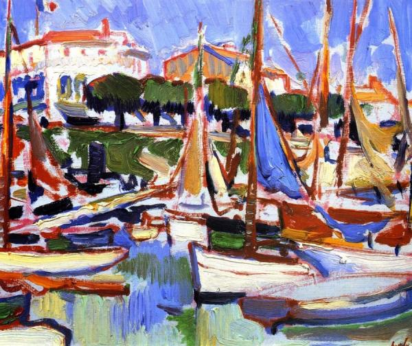 Boats At Royan by Samuel John Peploe