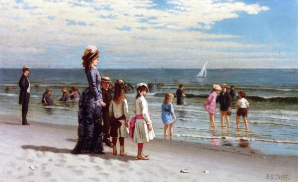 Beach At Coney Island by Samuel S. Carr
