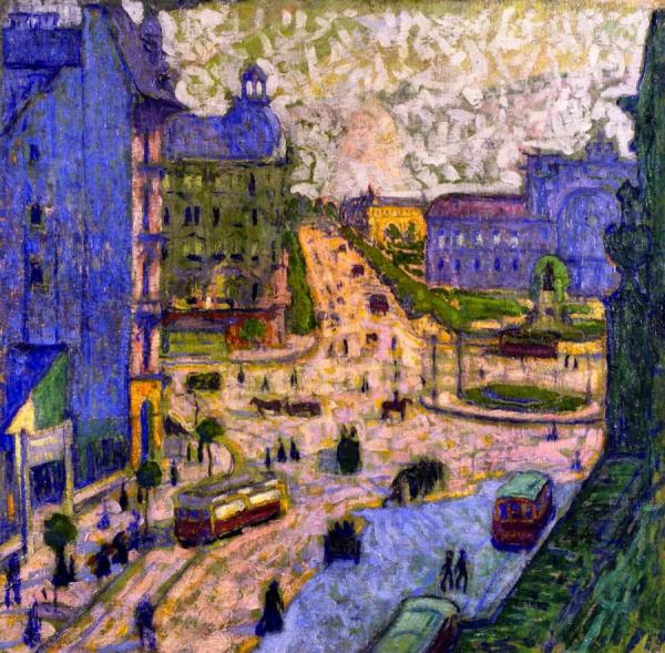 The Baross Square by Sándor Ziffer Oil Painting Reproductions
