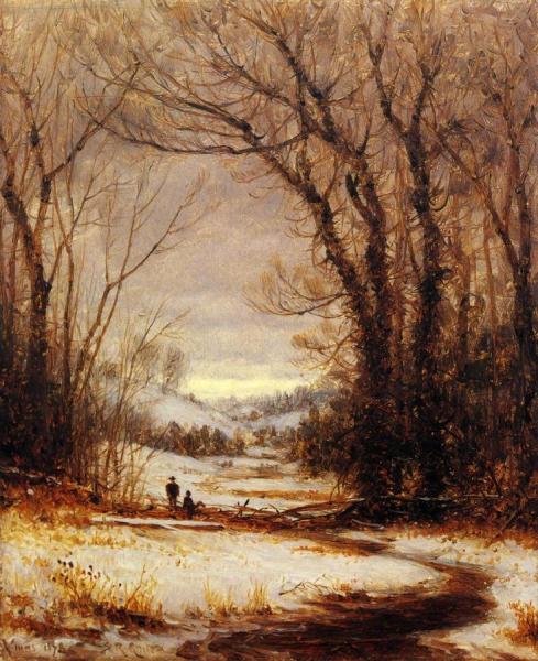 A Winter Walk by Sanford Robinson Gifford Oil Painting Reproductions