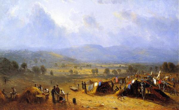 The Camp Of The Seventh Regiment Near Frederick, Maryland by Sanford Robinson Gifford Oil Painting Reproductions
