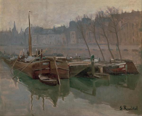 Santiago Rusiñol Boats On The Seine, 1894