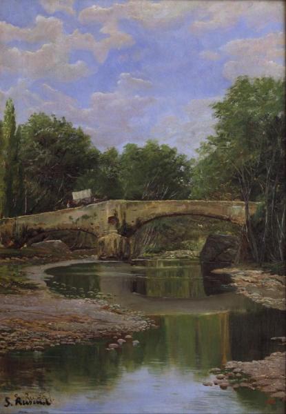 Bridge Over A River, Circa 1884 by Santiago Rusiñol Oil Painting Reproductions