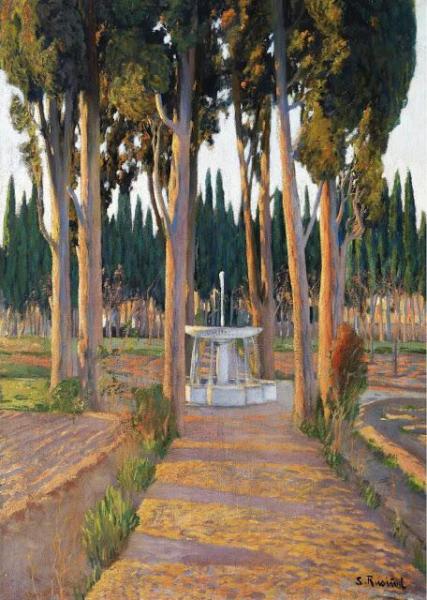 Santiago Rusiñol Golden Cypresses