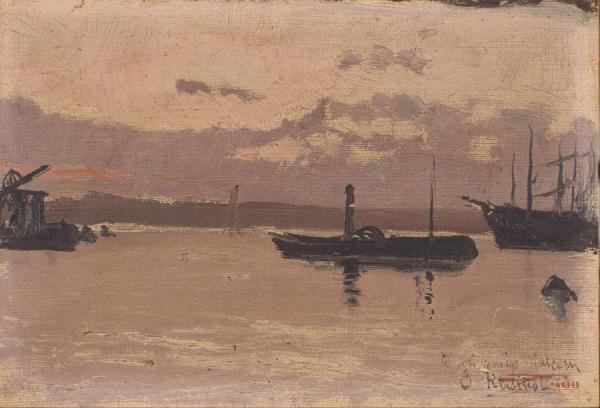 Sketch Of A Port by Santiago Rusiñol