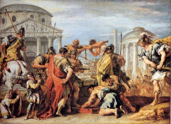 Camillus Rescuing Rome From Brennus by Sebastiano Ricci