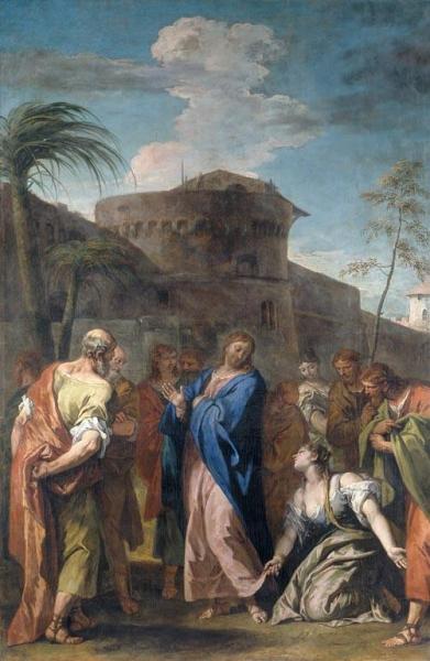 Christ And The Woman Who Believed by Sebastiano Ricci