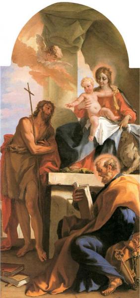 Madonna With Child, St John The Baptist And St Peter by Sebastiano Ricci