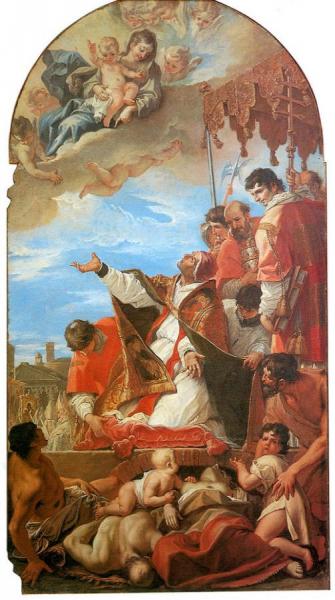 Pope Gregory The Great Before Virgin by Sebastiano Ricci