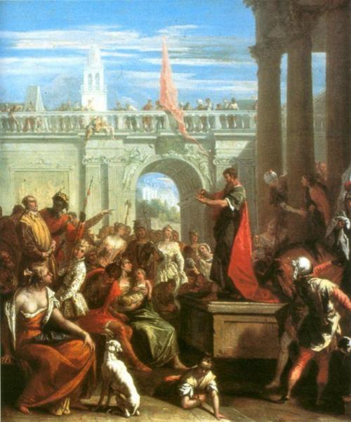 Preaching Of St Paul by Sebastiano Ricci