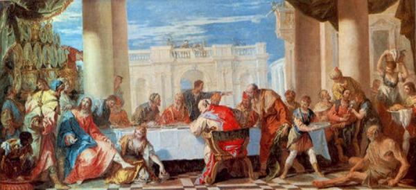 St Magdalen Anointing Feet Of Christ by Sebastiano Ricci