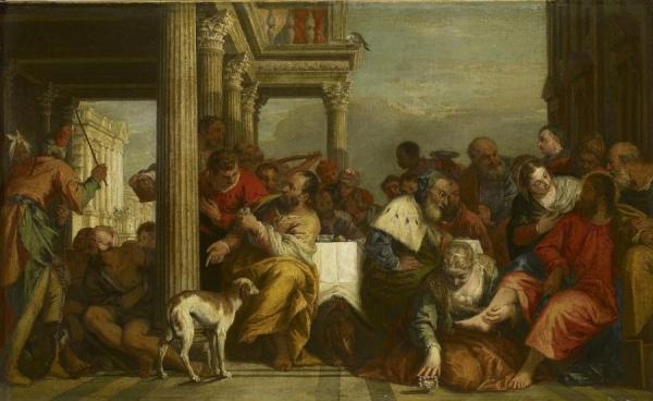 The Magdalen Anointing Christ's Feet by Sebastiano Ricci