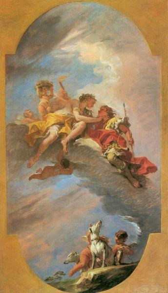 Venus And Adonis by Sebastiano Ricci