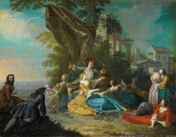 Galant Scene by Sebastien-jacques Leclerc