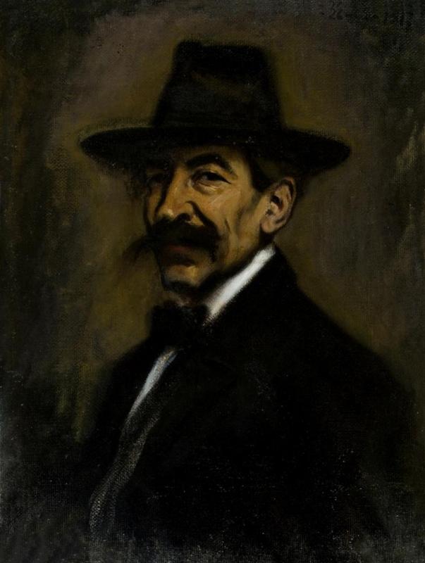 Portrait Of A Gentleman With A Hat, 1917 by Segundo Matilla Marina