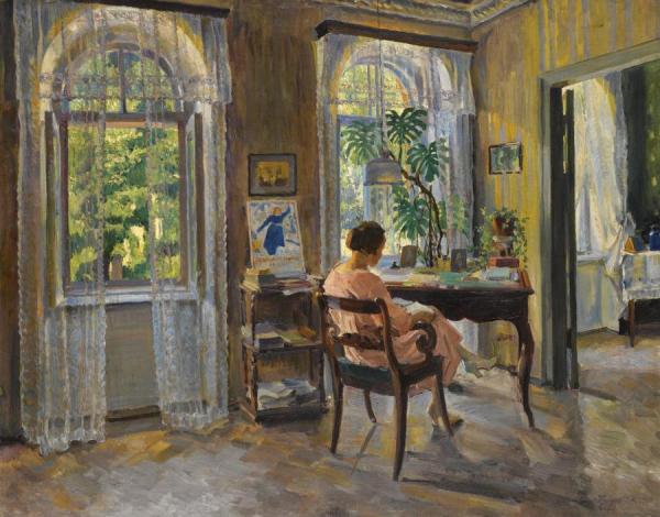 Lady In An Interior by Sergei Arsenevich Vinogradov