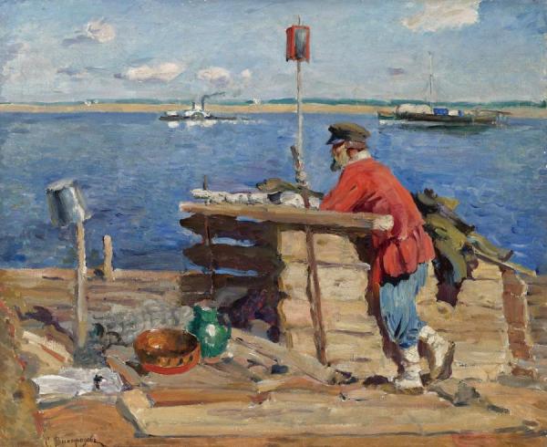 On The Volga by Sergei Arsenevich Vinogradov Oil Painting Reproductions