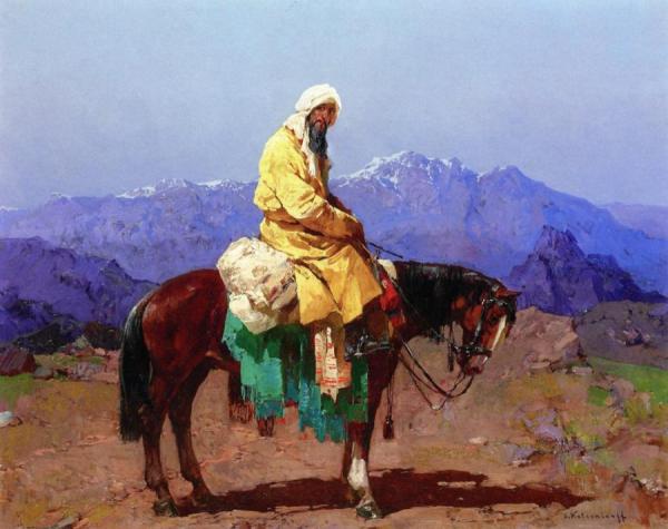Horse And Rider, Turkestan by Sergei Kolesnikov