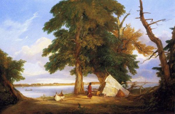Winnebago Encampment by Seth Eastman Oil Painting Reproductions
