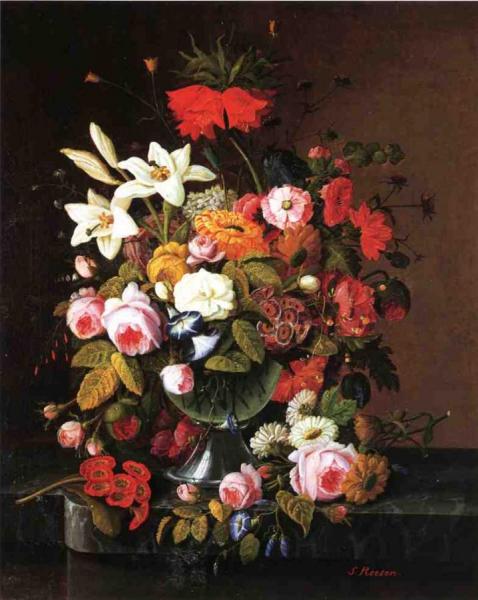 Floral Still Liife by Severin Roesen