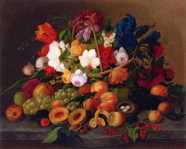 Severin Roesen Fruit And Flowers