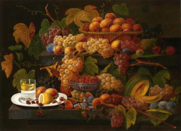Fruit And Lemon Water by Severin Roesen