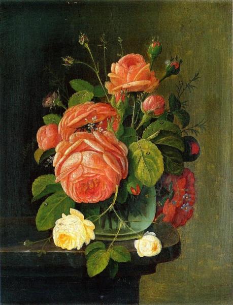 Roses On A Tabletop by Severin Roesen