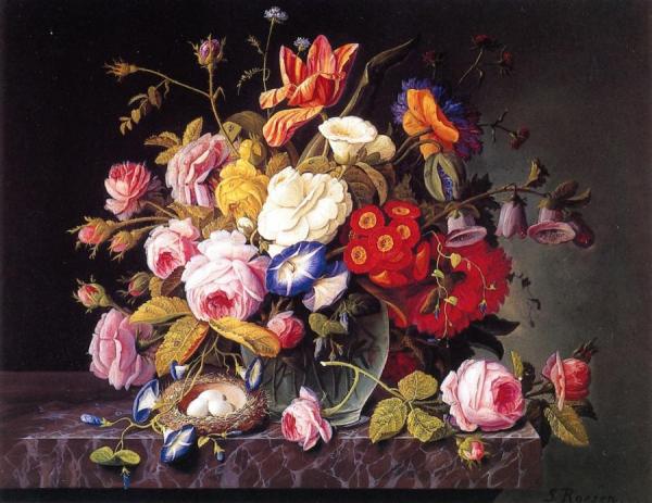 Still Life Of Flowers by Severin Roesen