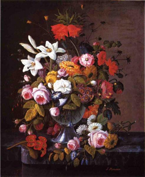 Still Life With Flowers by Severin Roesen