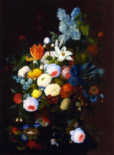 Still Life With Flowers by Severin Roesen