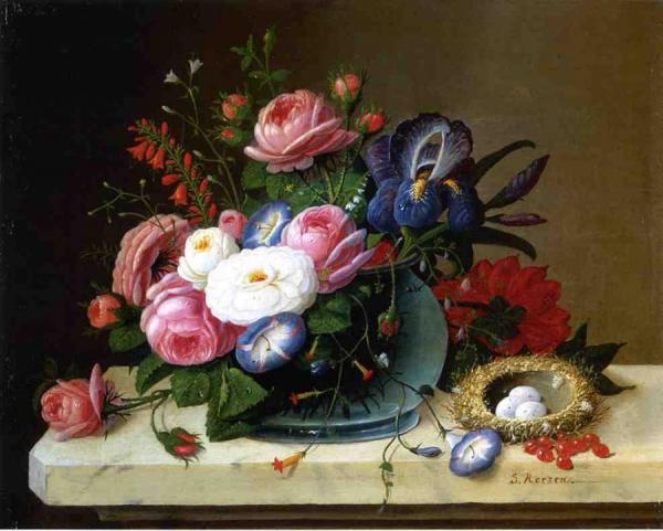 Still Life With Flowers by Severin Roesen