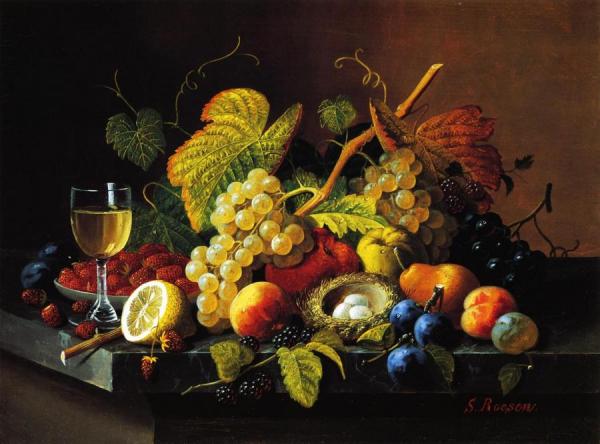Severin Roesen Still Life With Fruit