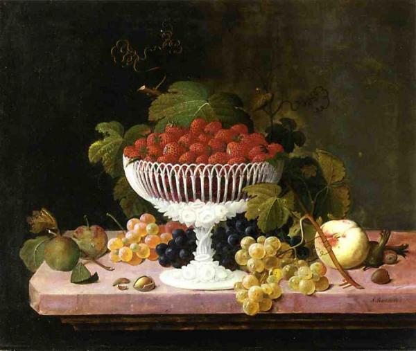 Strawberries And Porcelain by Severin Roesen