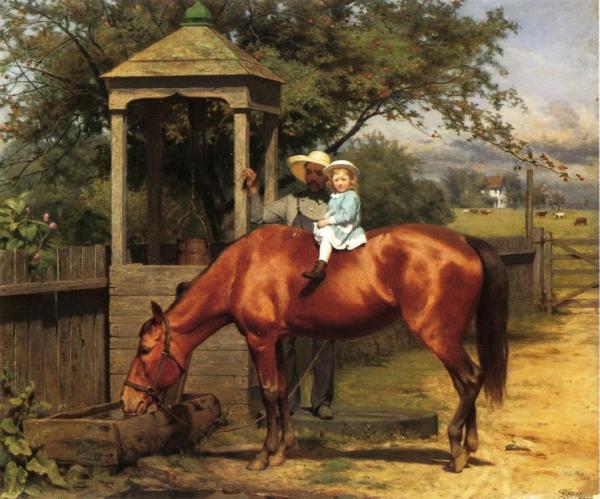 At The Watering Trough by Seymour Joseph Guy