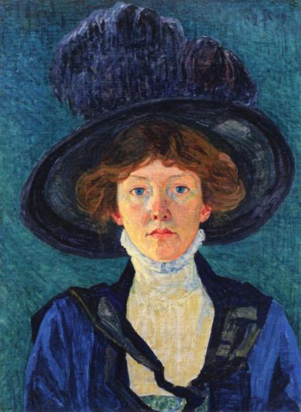 Lady With Hat by Sigismund Righini