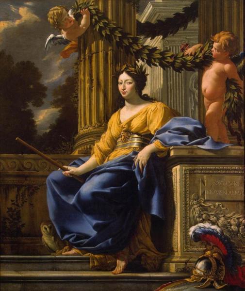 Allegorical Portrait Of Anna Of Austria As Minerva by Simon Vouet Oil Painting Reproductions