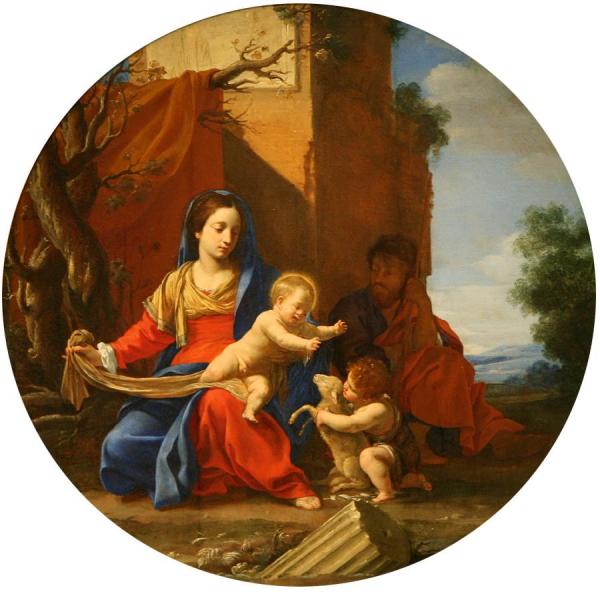 The Holy Family With The Infant Saint John The Baptist by Simon Vouet Oil Painting Reproductions
