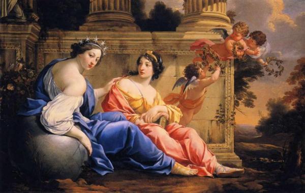 The Muses Urania And Calliope by Simon Vouet